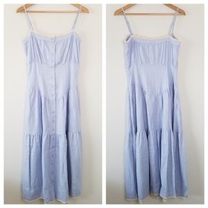 Christy Dawn Lola Monterey Blue Tiered Dress, S